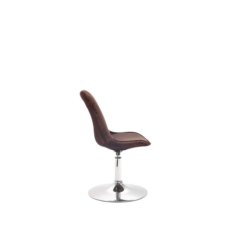 Chaise de salle à manger Maverick en velours marron chromé