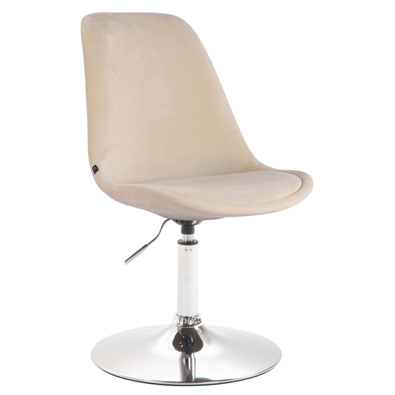 Chaise de salle à manger Maverick velours chrome crème