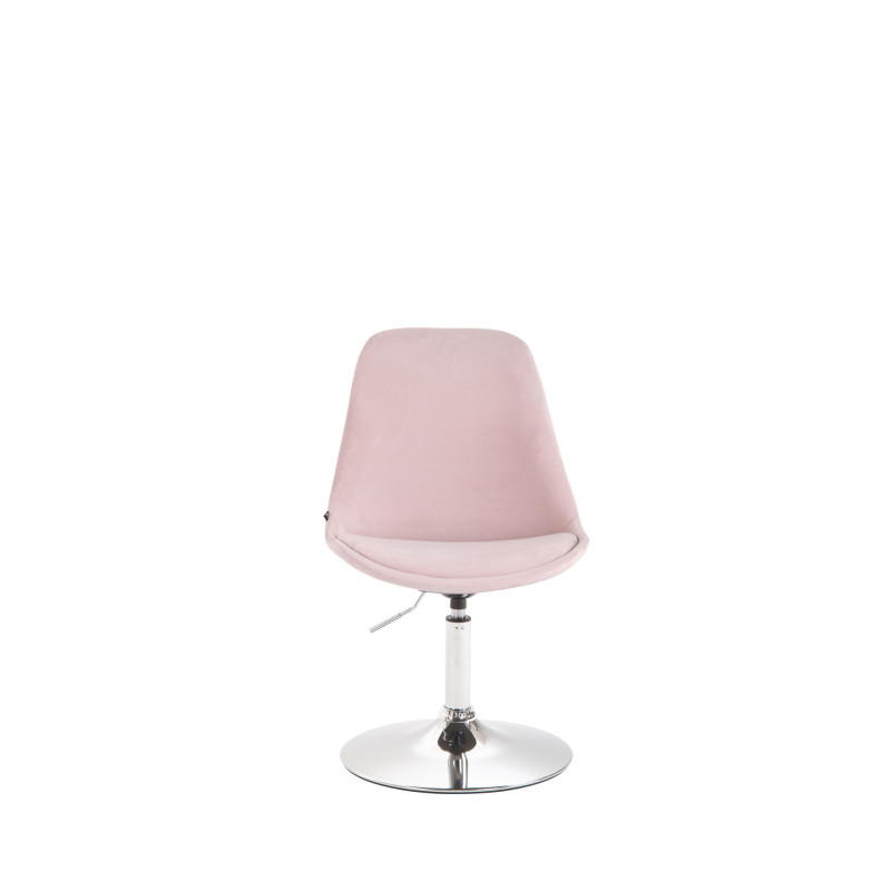 Chaise de salle à manger Maverick en velours rose chromé