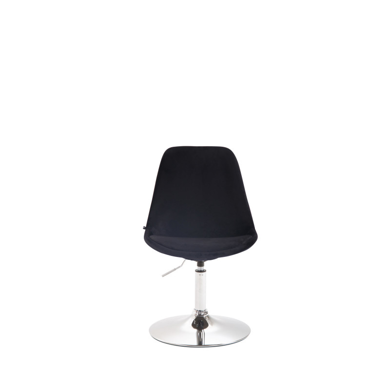 Chaise de salle à manger Maverick en velours chromé noir