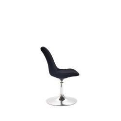 Chaise de salle à manger Maverick en velours chromé noir