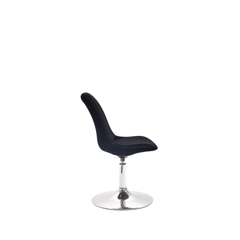 Chaise de salle à manger Maverick en velours chromé noir