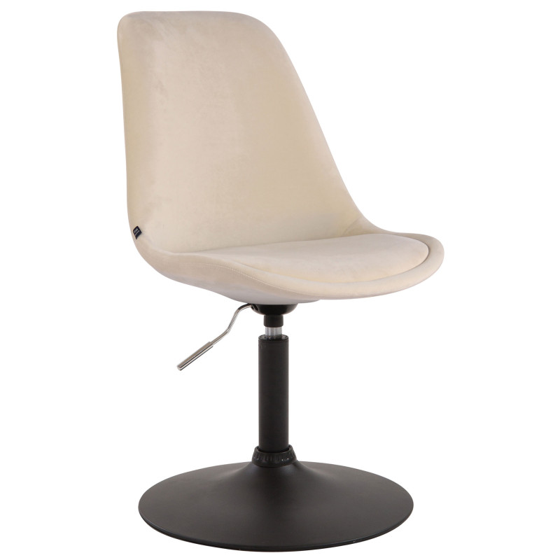 Chaise de salle à manger Maverick en velours noir crème