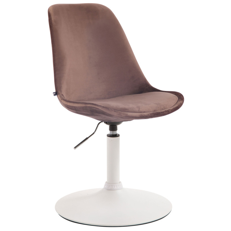 Chaise de salle à manger Maverick en velours blanc marron
