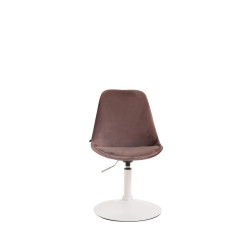 Chaise de salle à manger Maverick en velours blanc marron