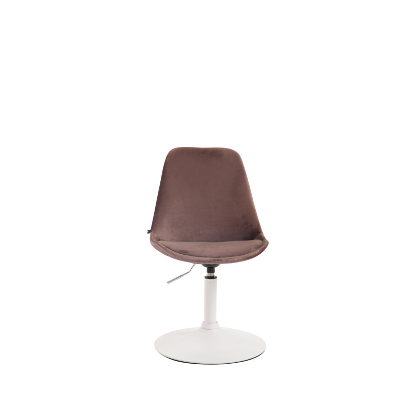 Chaise de salle à manger Maverick en velours blanc marron