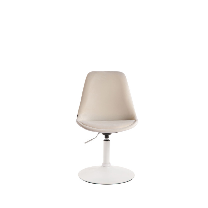 Chaise de salle à manger Maverick en velours blanc crème
