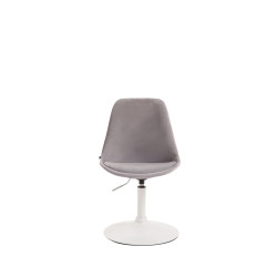 Chaise de salle à manger Maverick en velours blanc gris