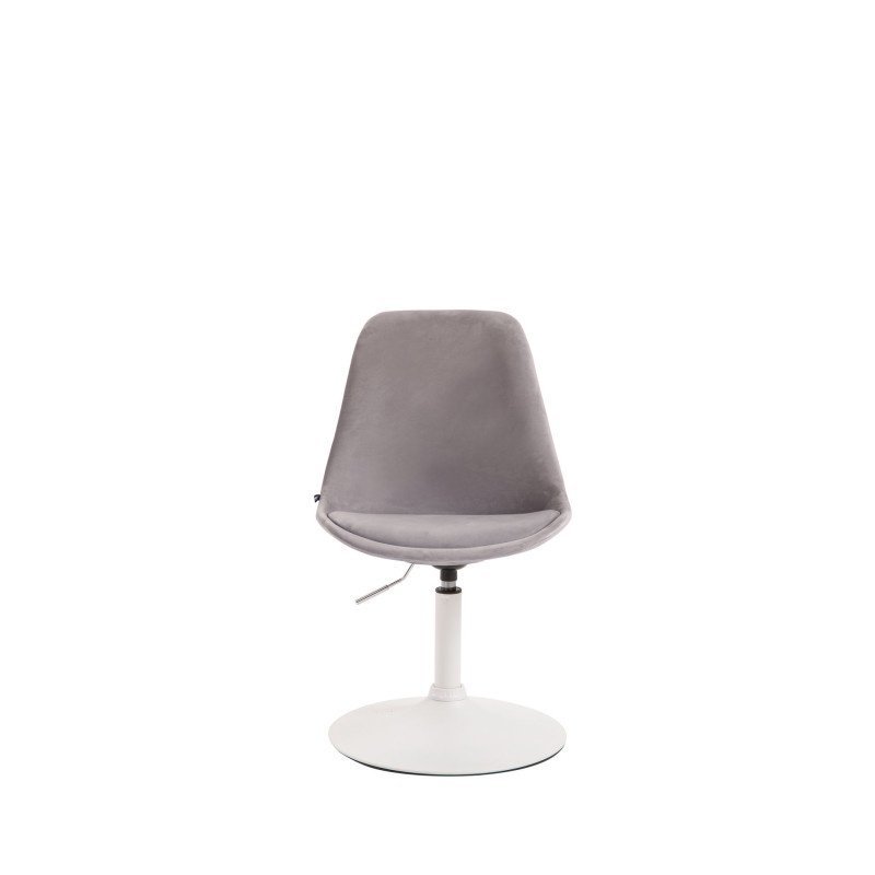 Chaise de salle à manger Maverick en velours blanc gris