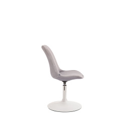Chaise de salle à manger Maverick en velours blanc gris