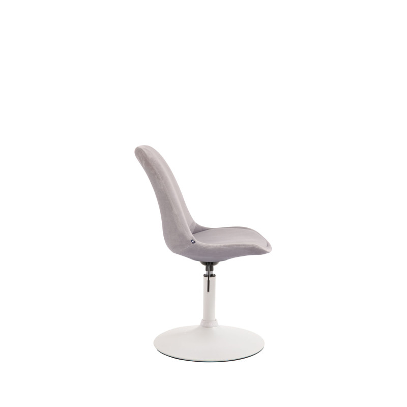 Chaise de salle à manger Maverick en velours blanc gris