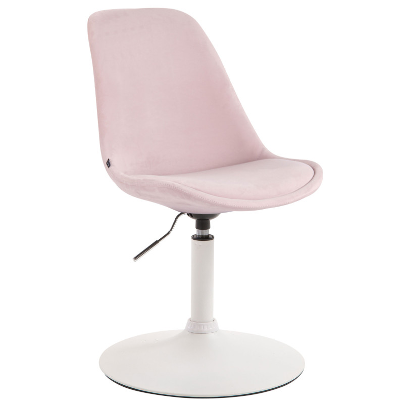 Chaise de salle à manger Maverick en velours blanc rose