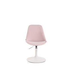 Chaise de salle à manger Maverick en velours blanc rose