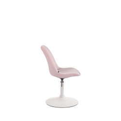 Chaise de salle à manger Maverick en velours blanc rose