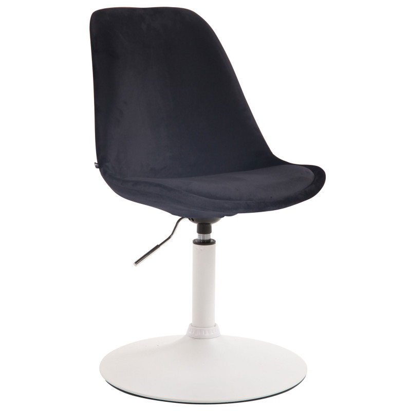 Chaise de salle à manger Maverick en velours blanc noir