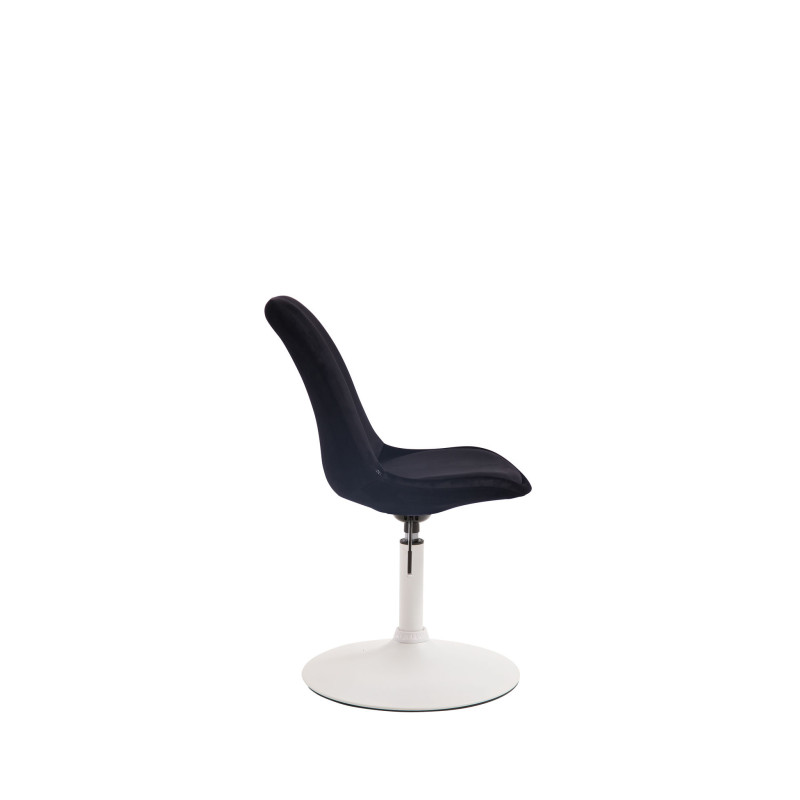Chaise de salle à manger Maverick en velours blanc noir