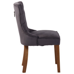 Lot de 4 chaises de salle à manger Franca en velours antique gris clair foncé
