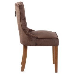 Lot de 4 chaises de salle à manger Franca en velours marron clair antique
