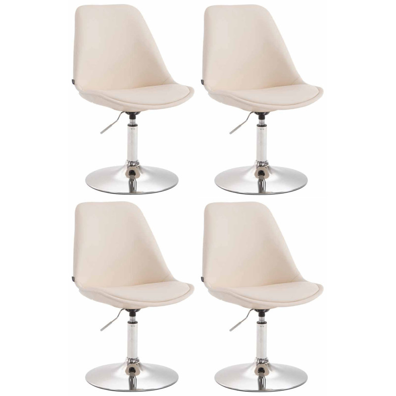 Lot de 4 chaises de salle à manger Maverick C similicuir crème