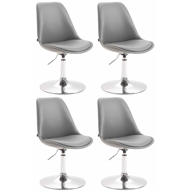 Lot de 4 chaises de salle à manger Maverick C similicuir gris