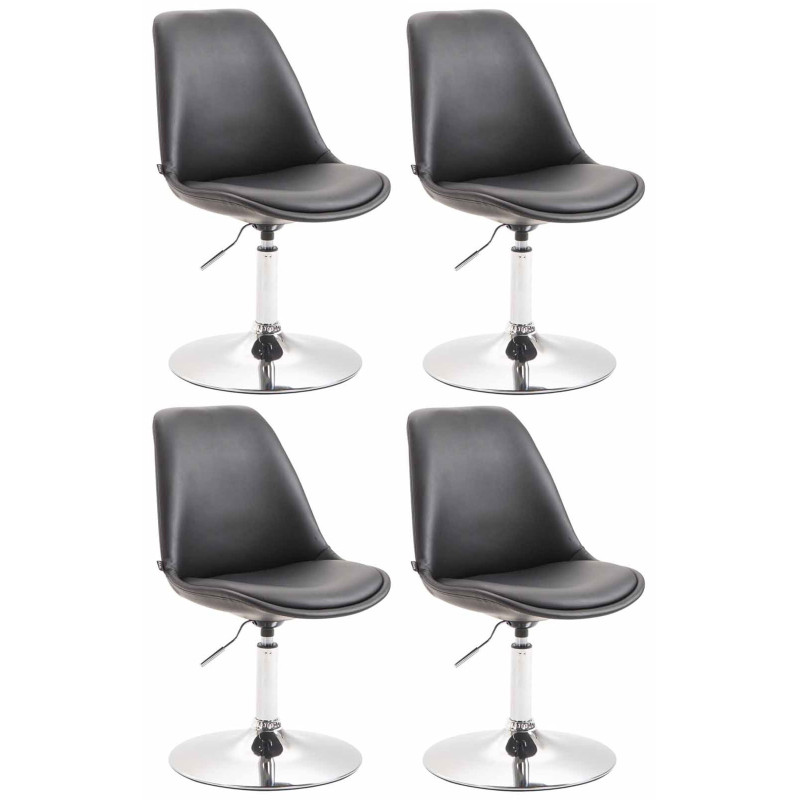 Lot de 4 chaises de salle à manger Maverick C similicuir noir
