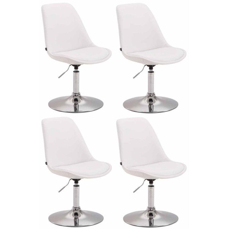 Lot de 4 chaises de salle à manger Maverick C similicuir blanc