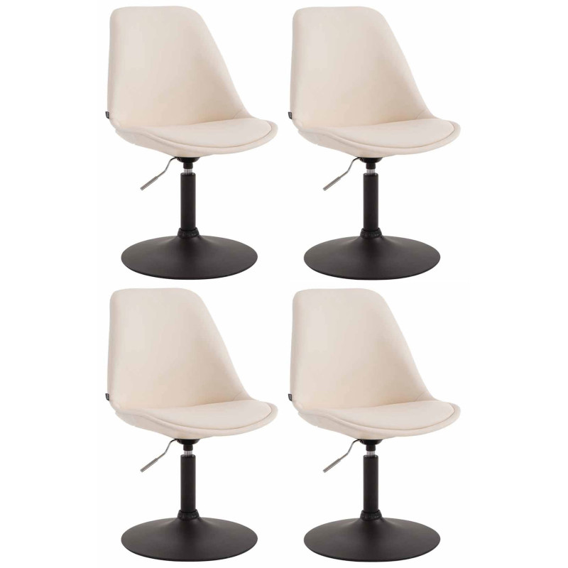 Lot de 4 chaises de salle à manger Maverick B similicuir crème
