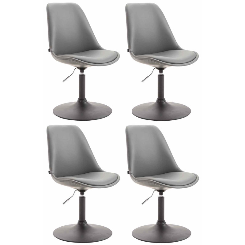 Lot de 4 chaises de salle à manger Maverick B similicuir gris