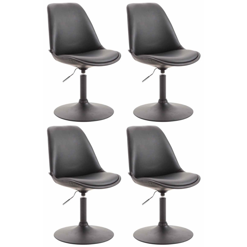 Lot de 4 chaises de salle à manger Maverick B similicuir noir