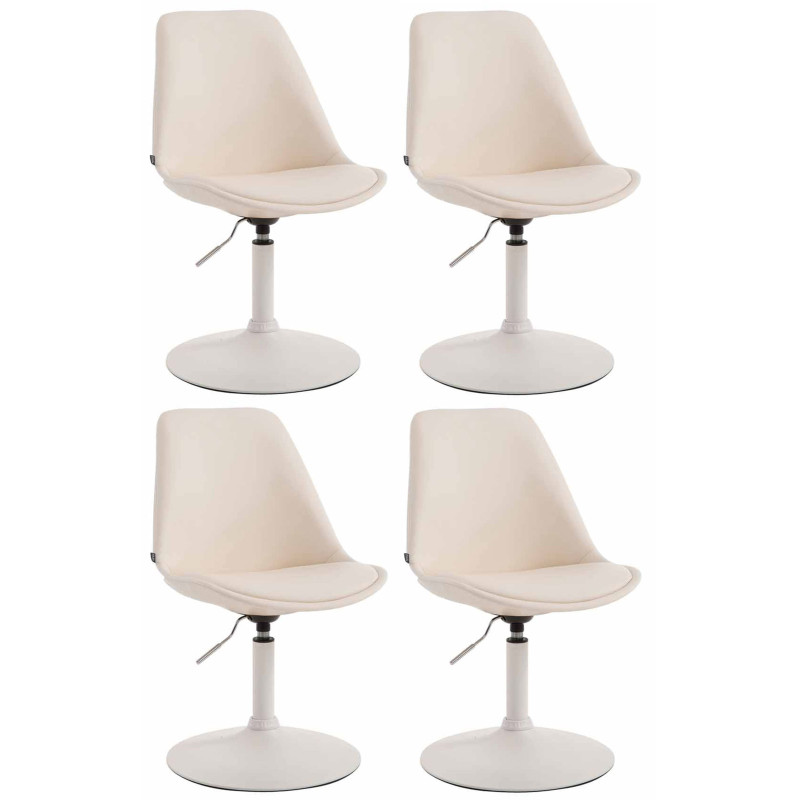 Lot de 4 chaises de salle à manger Maverick W similicuir crème