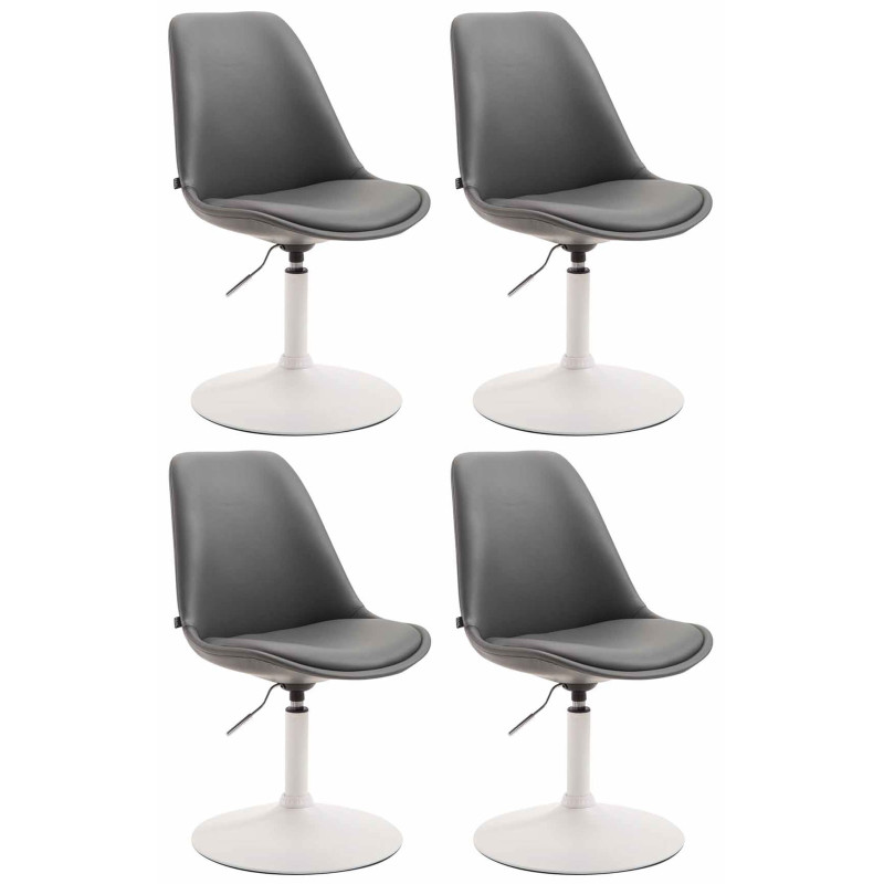Lot de 4 chaises de salle à manger Maverick W similicuir gris
