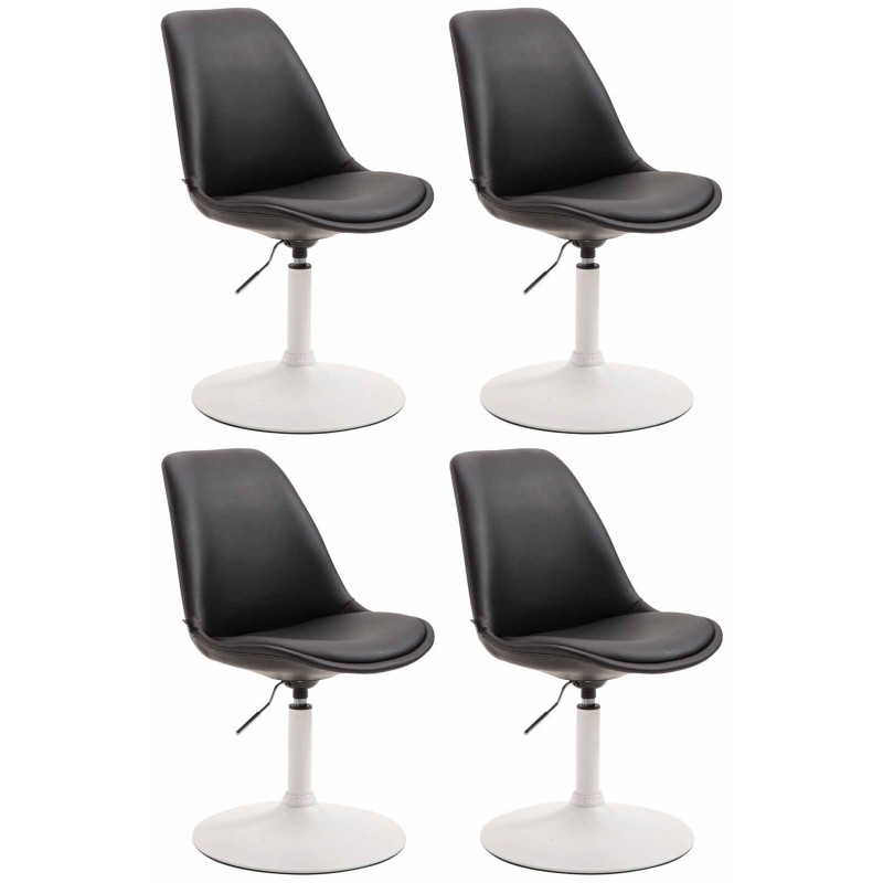 Lot de 4 chaises de salle à manger Maverick W similicuir noir
