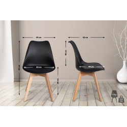 Ensemble de 6 chaises de salle à manger Ramsey en noir