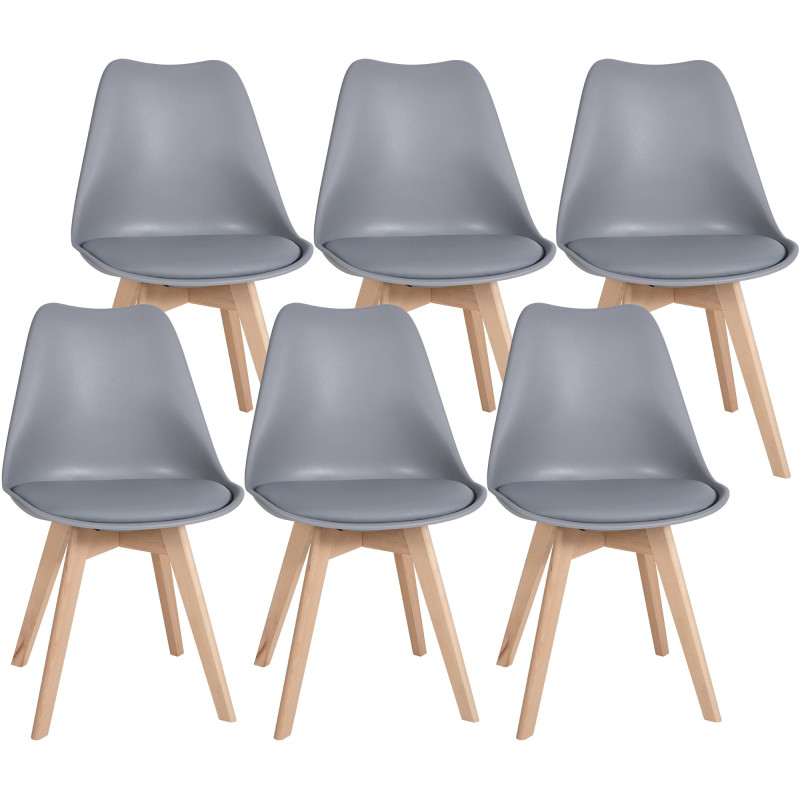 Ensemble de 6 chaises de salle à manger Ramsey en gris