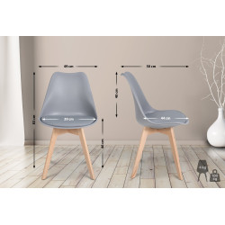 Ensemble de 6 chaises de salle à manger Ramsey en gris