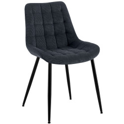 Chaise de salle à manger Sardna Cord noir