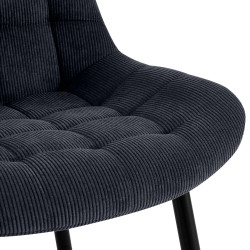 Chaise de salle à manger Sardna Cord noir