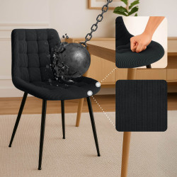 Chaise de salle à manger Sardna Cord noir