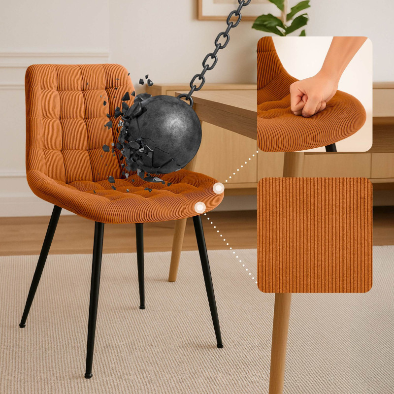Chaise de salle à manger Sardna Cord orange