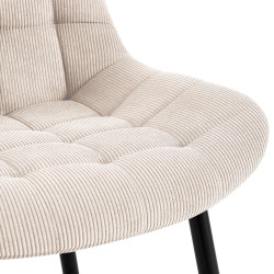 Chaise de salle à manger Sardna Cord crème