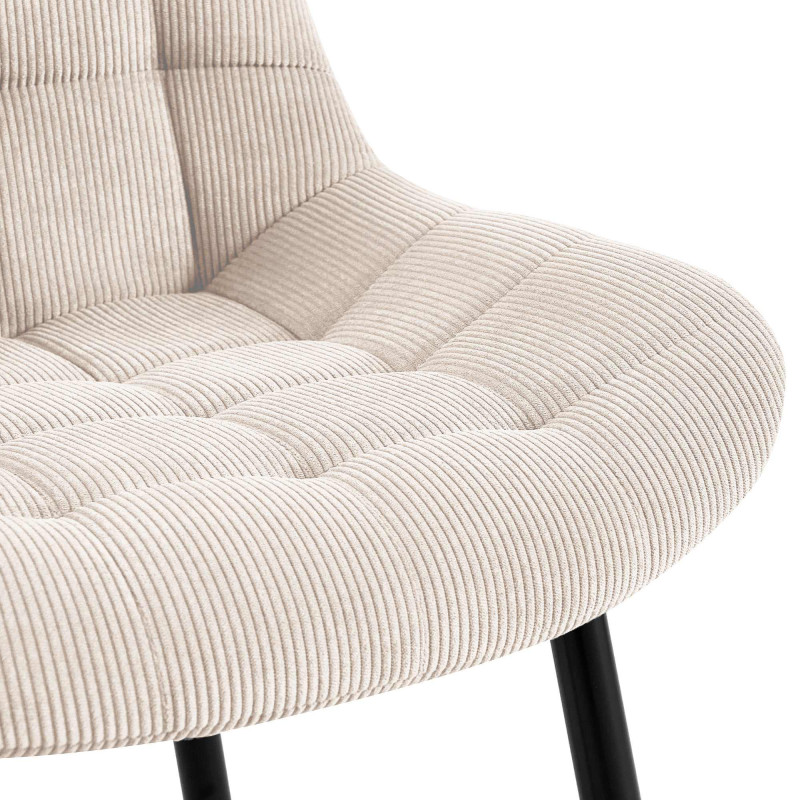 Chaise de salle à manger Sardna Cord crème