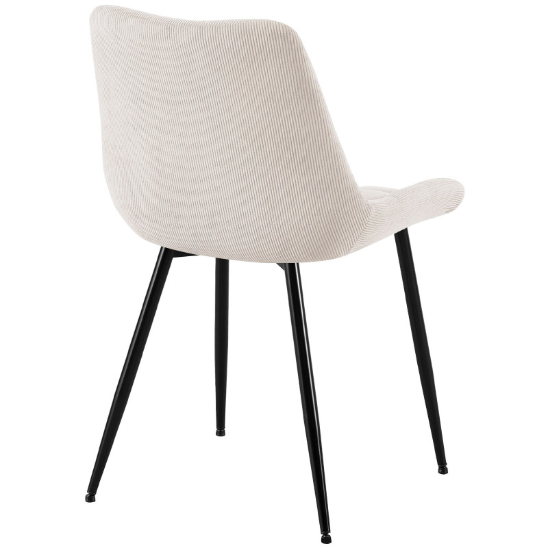 Chaise de salle à manger Sardna Cord crème