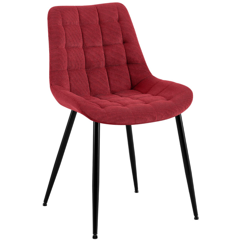 Chaise de salle à manger Sardna Cord bordeaux