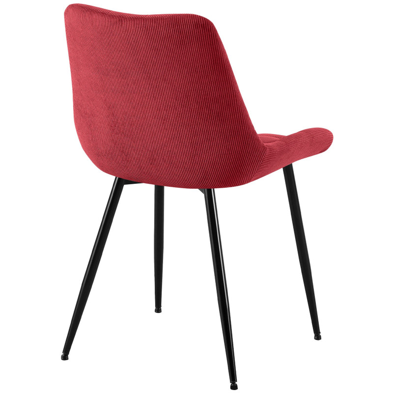 Chaise de salle à manger Sardna Cord bordeaux