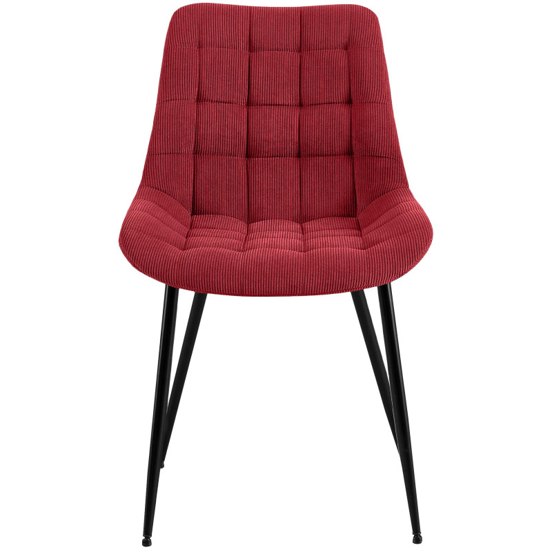 Chaise de salle à manger Sardna Cord bordeaux