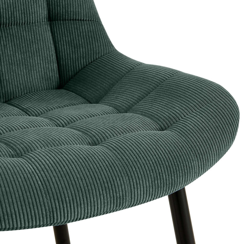 Chaise de salle à manger Sardna Cord vert