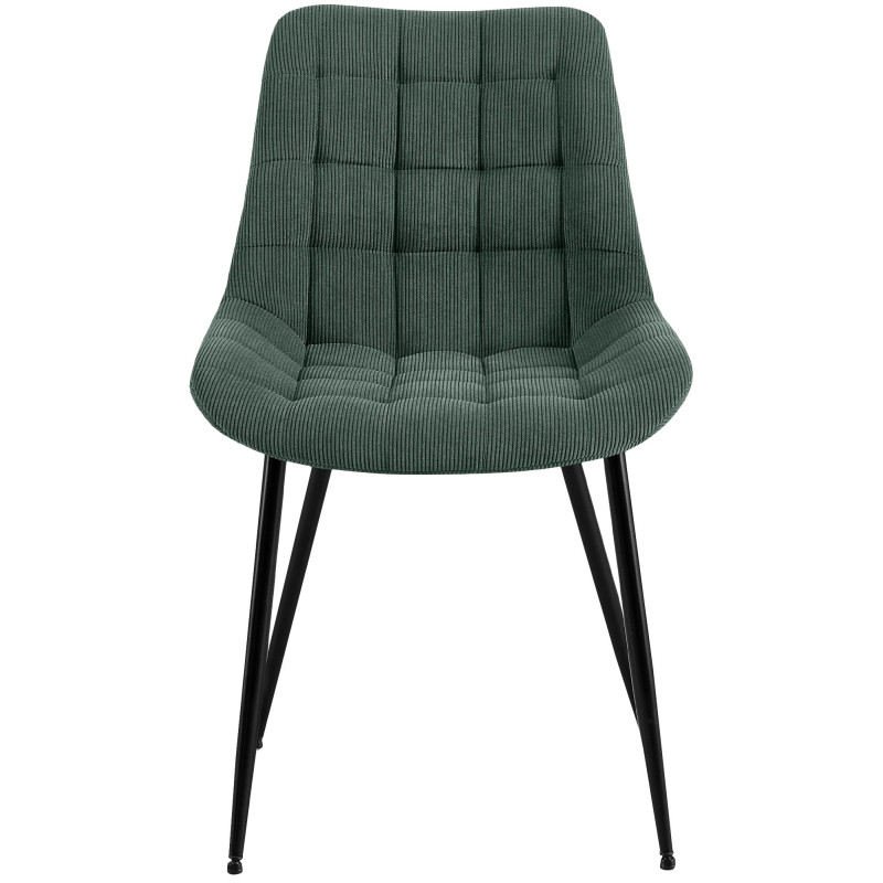 Chaise de salle à manger Sardna Cord vert