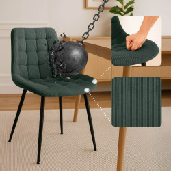 Chaise de salle à manger Sardna Cord vert