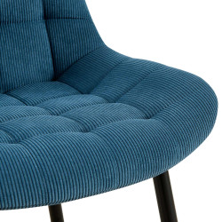 Chaise de salle à manger Sardna Cord bleu