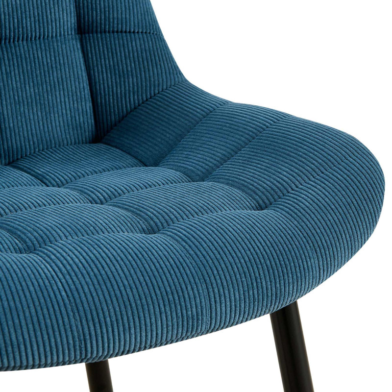 Chaise de salle à manger Sardna Cord bleu